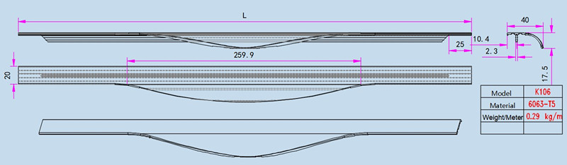 Cabinet edge profile handle